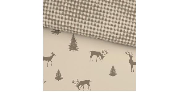 WENDEBETTWÄSCHE 2-teilig Flanell 140/200 cm  - Taupe, KONVENTIONELL, Textil (140/200cm) - Esposa