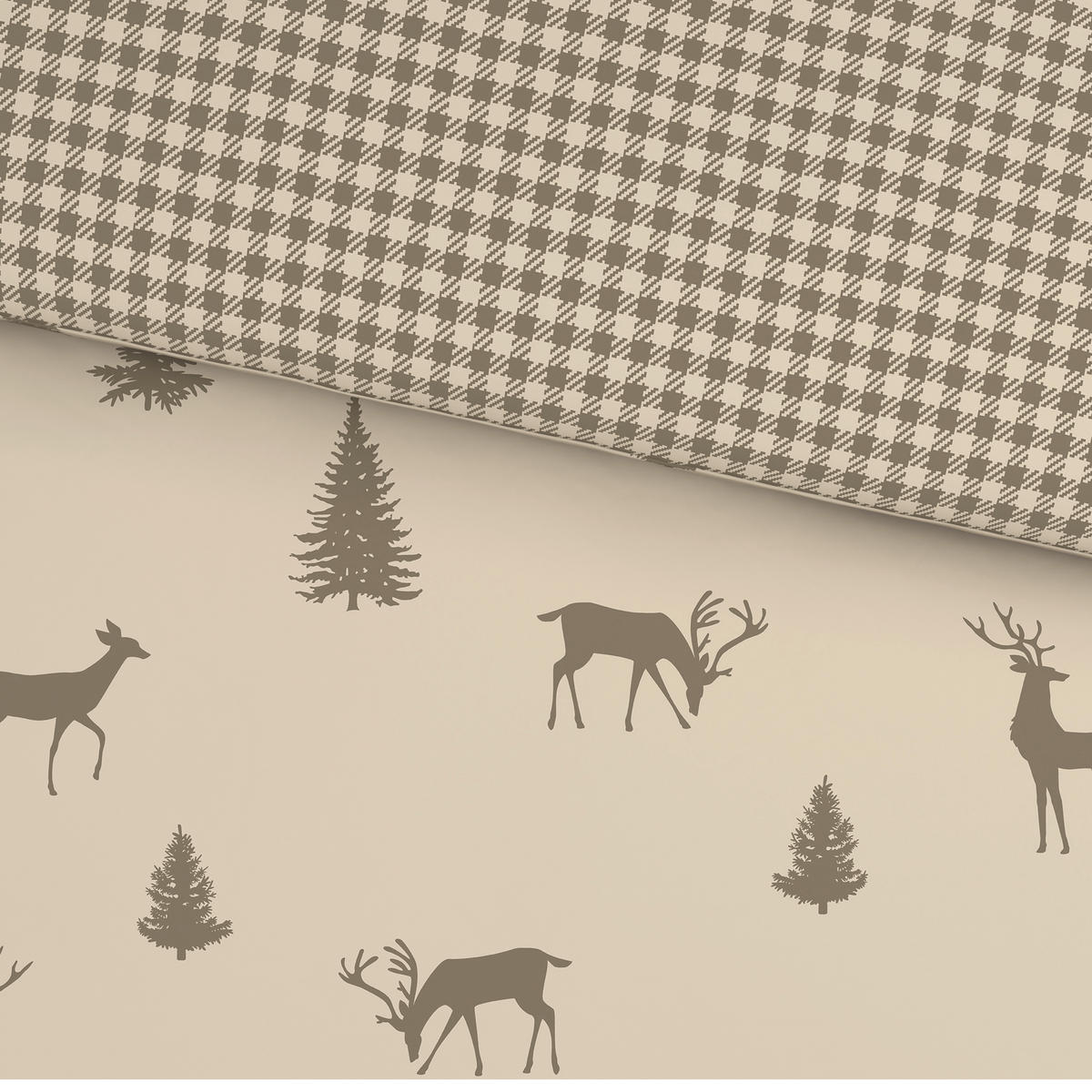 WENDEBETTWÄSCHE 2-teilig Flanell 140/200 cm  - Taupe, KONVENTIONELL, Textil (140/200cm) - Esposa