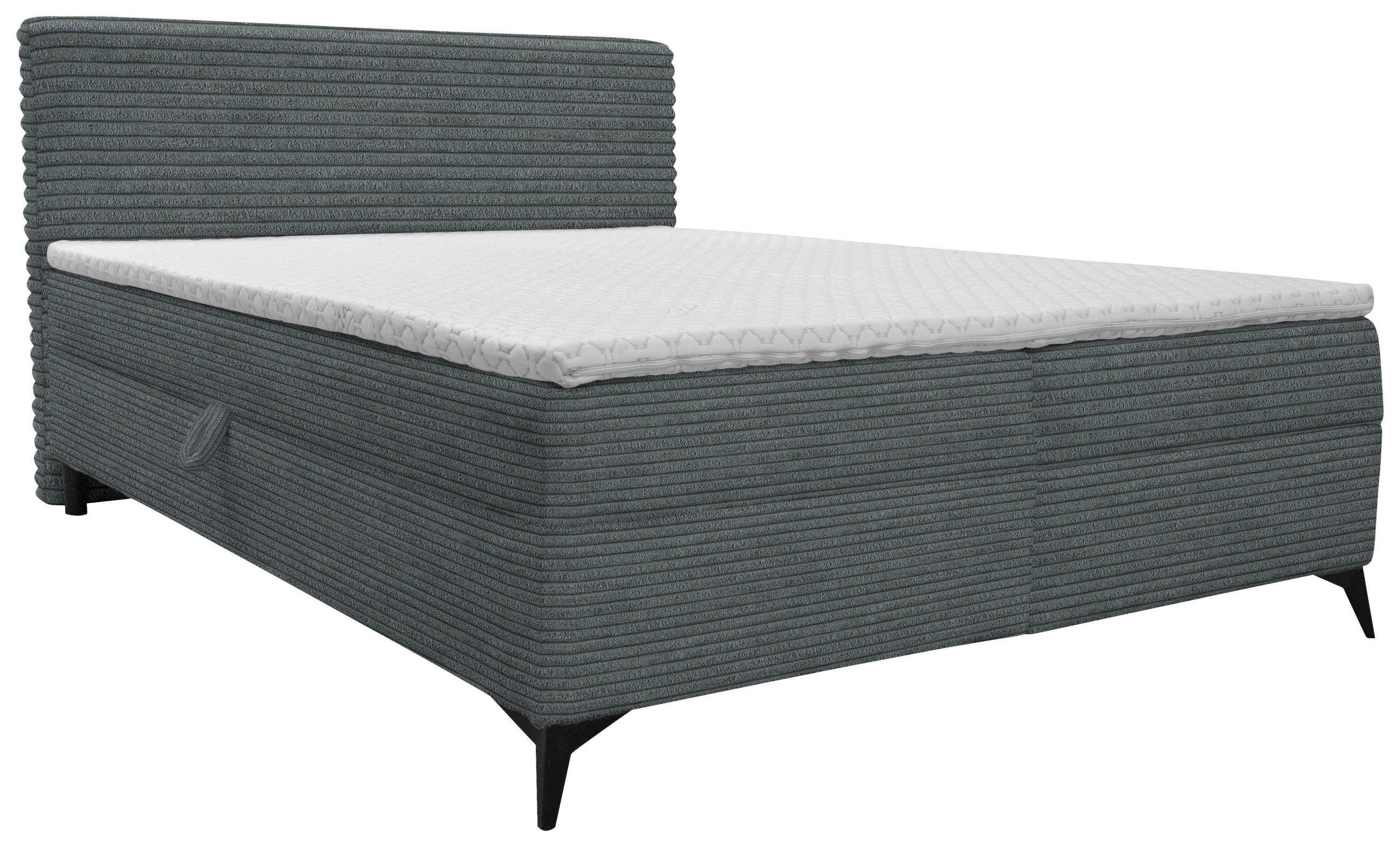 BOXBETT 160/200 cm  in Dunkelgrau  - Dunkelgrau/Schwarz, Design, Holz/Holzwerkstoff (160/200cm) - Xora