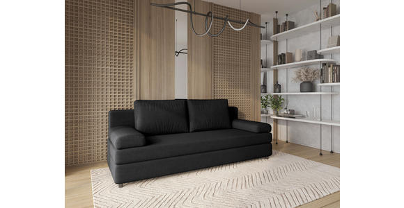 SCHLAFSOFA  mit Stoffauswahl, Rücken echt Jacquard Anthrazit  - Anthrazit/Schwarz, Design, Kunststoff/Textil (200/88/87cm) - Xora