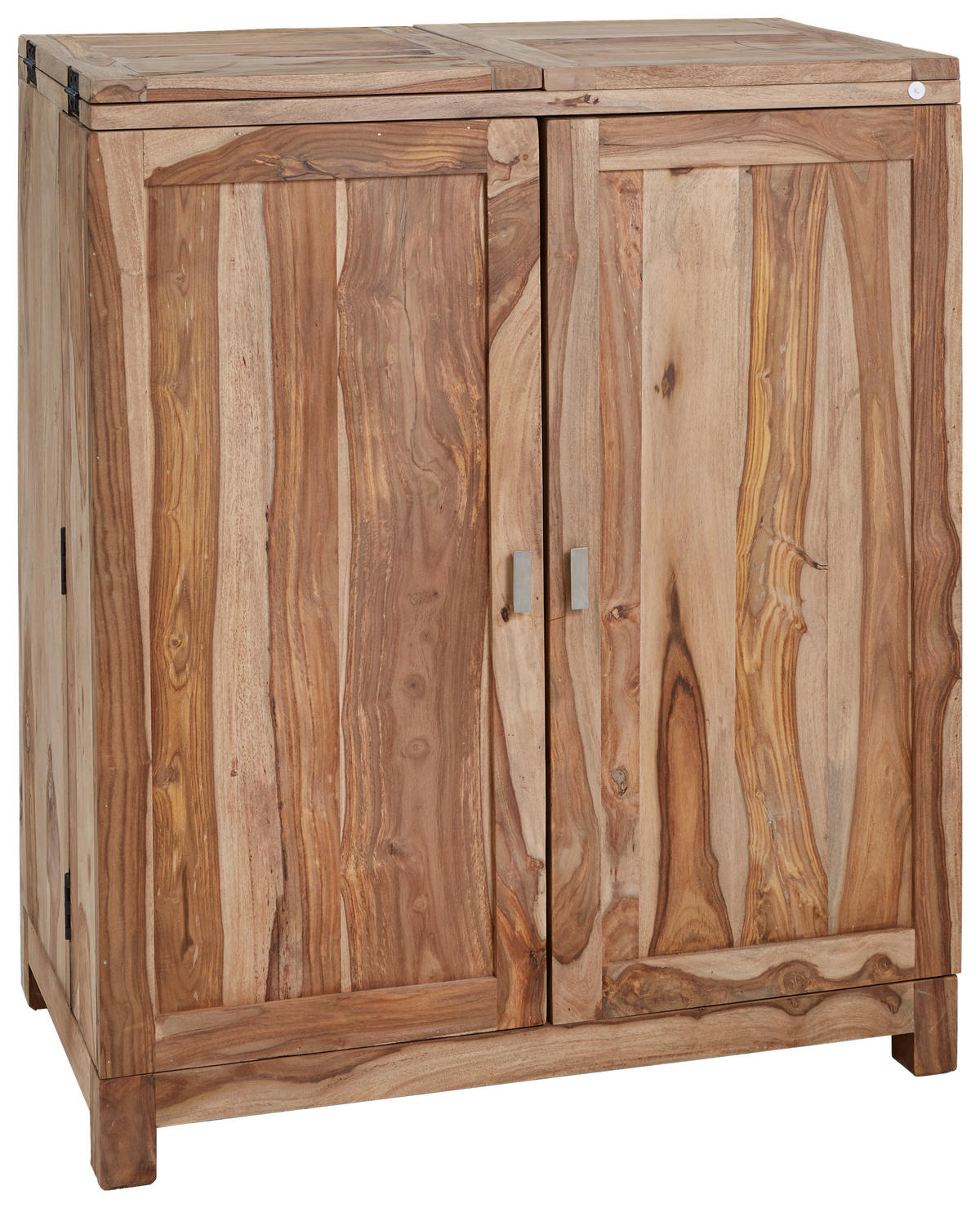 BAR Sheesham massiv Naturfarben  - Messingfarben/Sheeshamfarben, LIFESTYLE, Holz/Metall (100-202/122/55cm) - Landscape