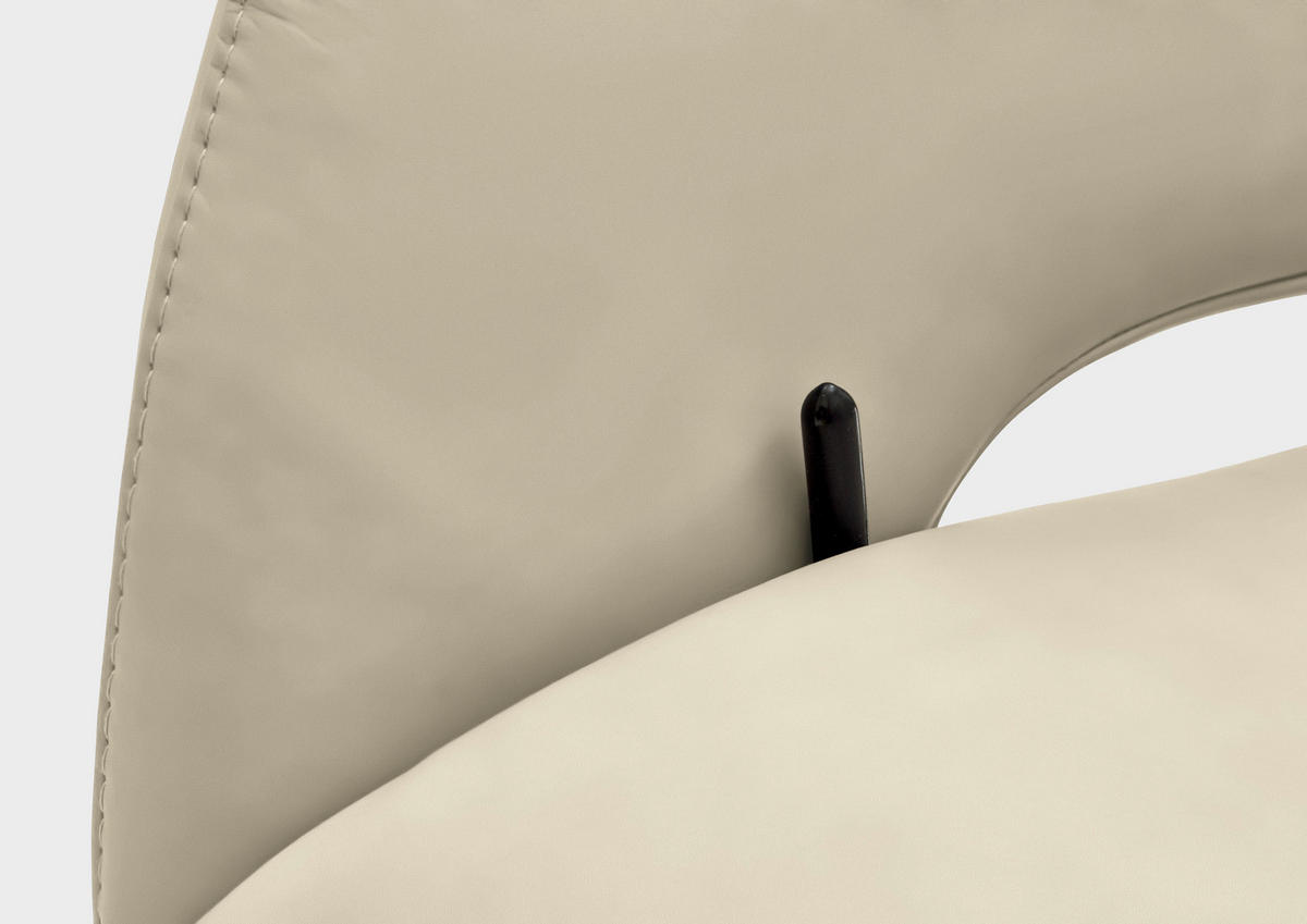 RELAXSESSEL in Leder Creme, Naturfarben  - Creme/Schwarz, Design, Leder/Metall (83/116/87cm) - Valdera