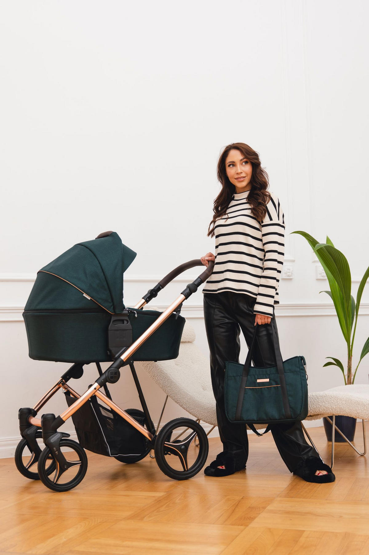 DJEČJA KOLICA  Flavio Premium  - tamno zelena, Basics, tekstil/metal (50/90/50cm) - Bebetto