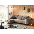 ECKSOFA  in Cord Taupe  180/266 cm  - Taupe/Schwarz, KONVENTIONELL, Textil/Metall (180/266cm) - Hom`in