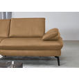 ECKSOFA in Echtleder Honig  - Schwarz/Honig, Design, Leder/Metall (157/325cm) - Dieter Knoll