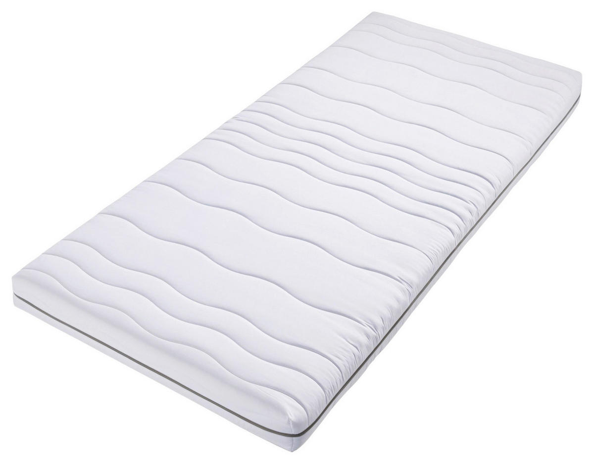 KOMFORTSCHAUMMATRATZE 90/200 cm Höhe ca. 14 cm 7 -Zonen - Weiß, Basics, Textil (90/200cm) - Xora