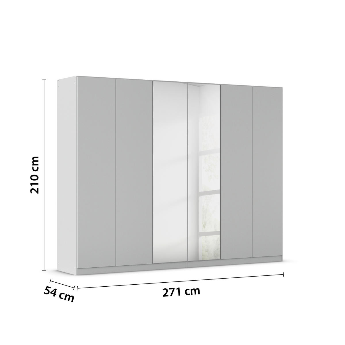 FALTTÜRENSCHRANK in Grau  - Grau, Holzwerkstoff (271/210/54cm) - Boxxx