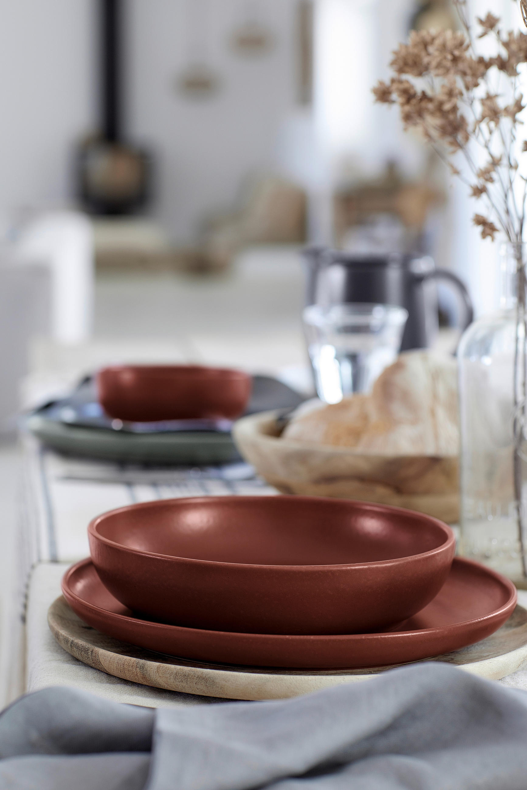 SCHÜSSELSET PACIFICA 3-teilig - Dunkelrot, Basics, Keramik (19/8,2cm) - Costa Nova