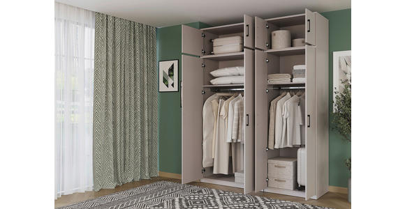 AUFSATZSCHRANK 106/43/54 cm   - Kaschmir/Schwarz, Basics, Holzwerkstoff/Metall (106/43/54cm) - Xora