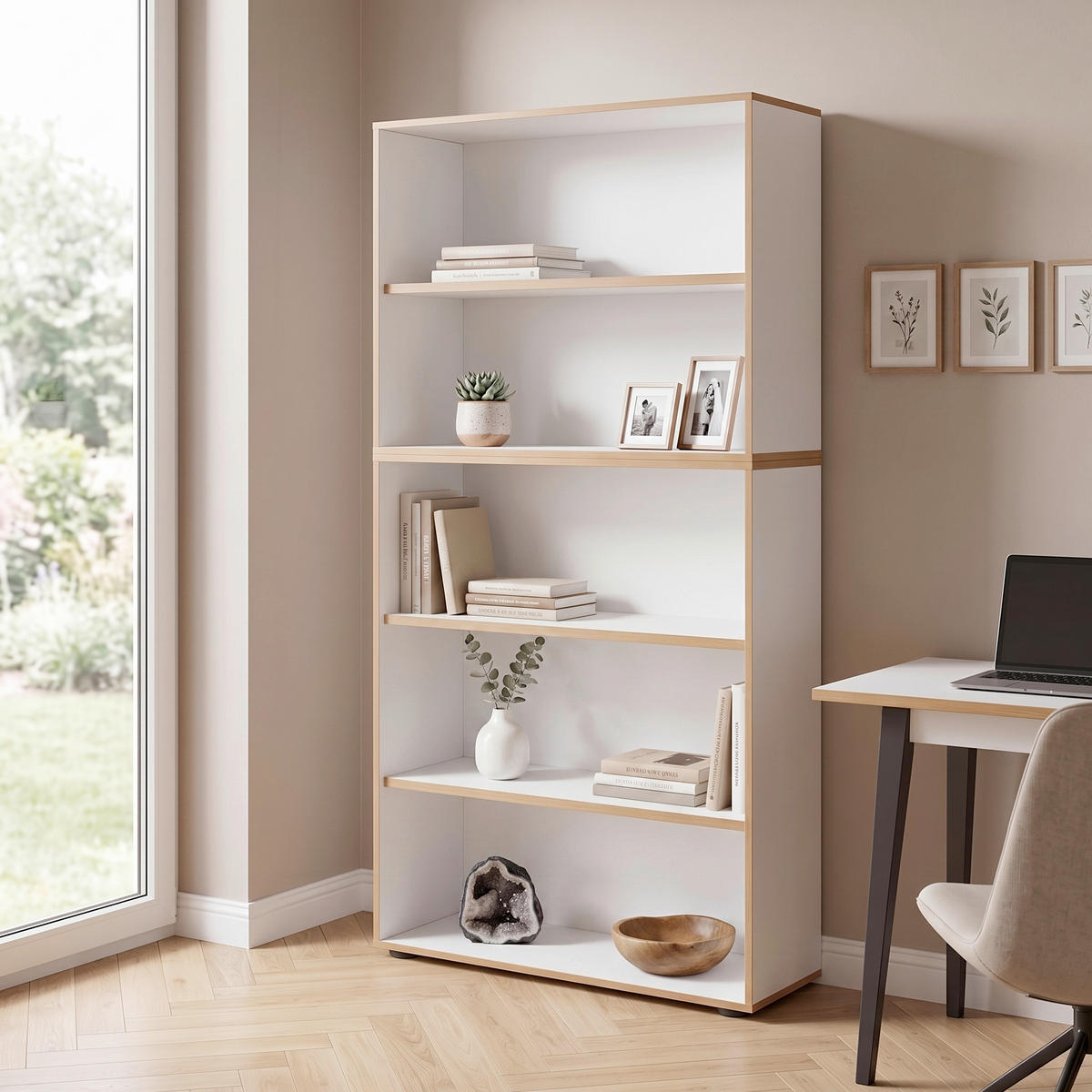 IRATTARTÓ POLC - fekete/méztölgy színű, Design, műanyag/faalapú anyag (100/183/33cm) - P & B