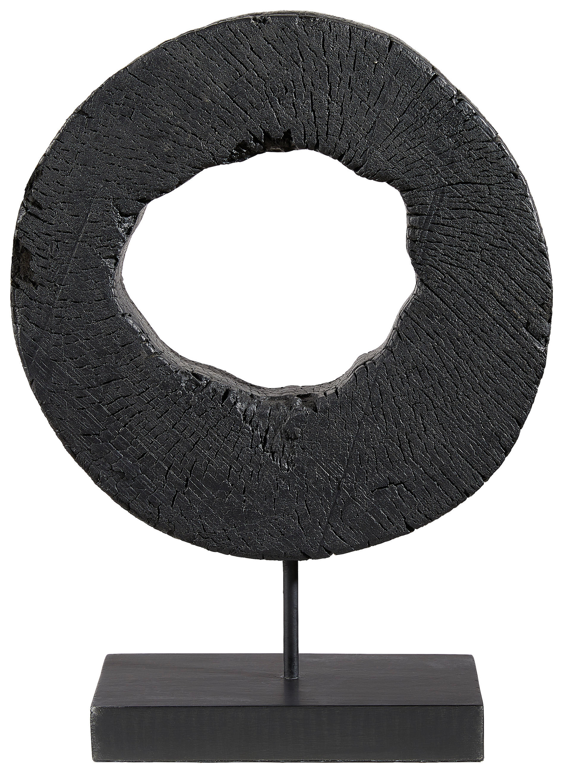 SKULPTUR - Schwarz, LIFESTYLE, Holz/Metall (27/39/10cm) - Ambia Home