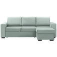 ECKSOFA  in Velours Mintgrün  244/157 cm  - Schwarz/Mintgrün, Design, Kunststoff/Textil (244/157cm) - Carryhome
