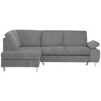 ECKSOFA in Flachgewebe Grau  - Silberfarben/Grau, Konventionell, Holz/Textil (186/255cm) - Cantus