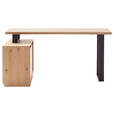 ECKSCHREIBTISCH 180/120/76 cm  in Eiche Bianco  - Eiche Bianco/Schwarz, KONVENTIONELL, Holz/Holzwerkstoff (180/120/76cm) - Linea Natura