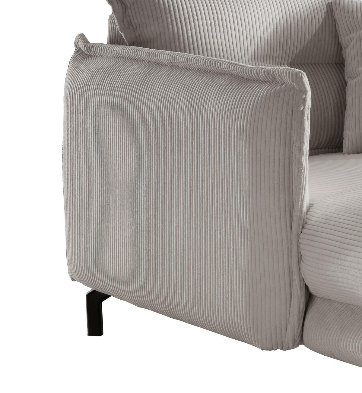 XXL-SESSEL Cord Silberfarben  - Silberfarben/Schwarz, Modern, Textil/Metall (111/101/167cm) - Livetastic