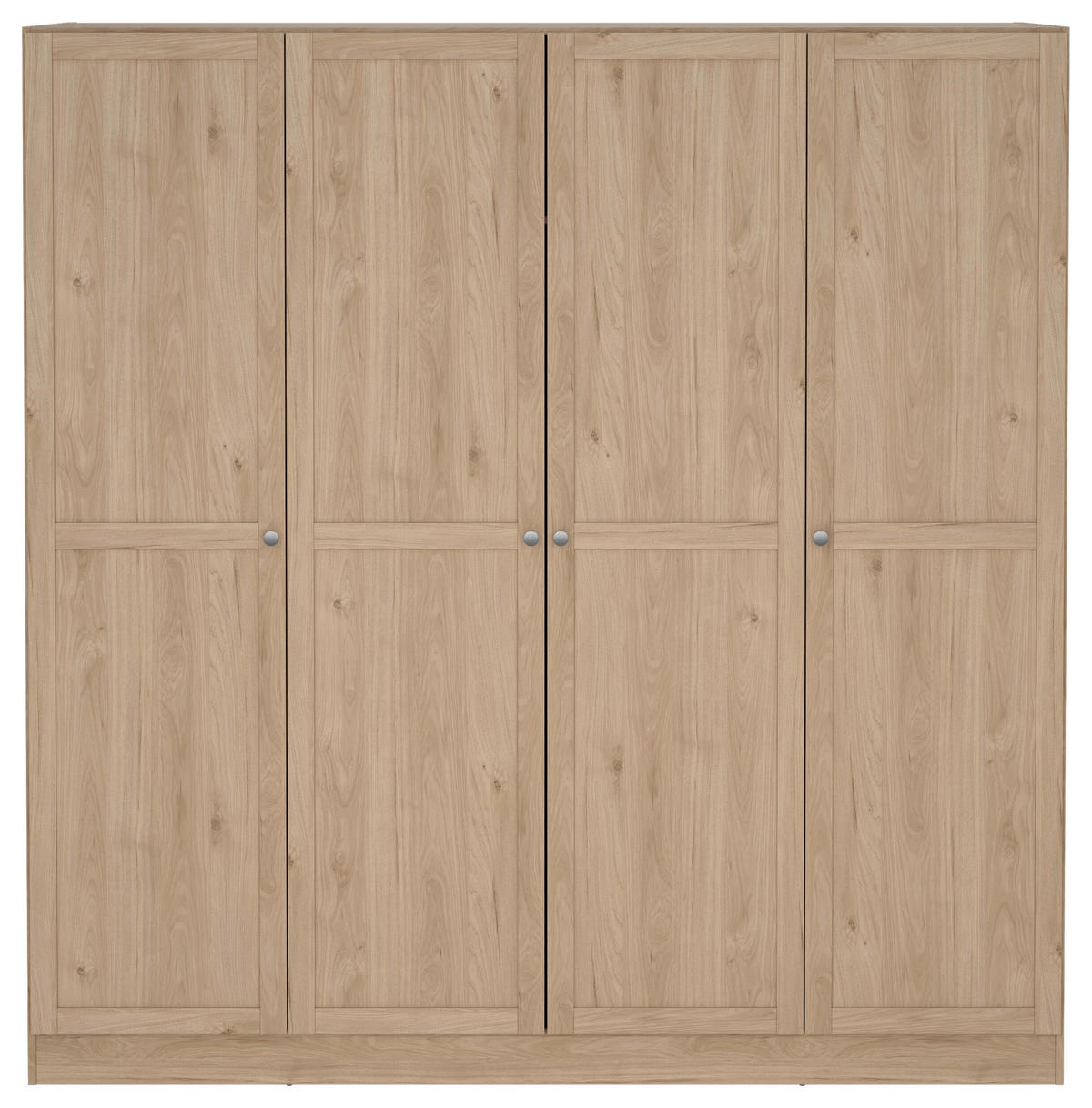OMARA S KLASIČNIMI VRATI, barve hrasta  - srebrne barve/barve hrasta, Moderno, kovina/leseni material (195,5/200/61,7cm) - MID.YOU