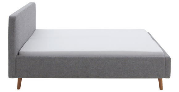 POLSTERBETT 160/200 cm  in Grau  - Eichefarben/Birkefarben, Design, Holz/Textil (160/200cm) - Xora