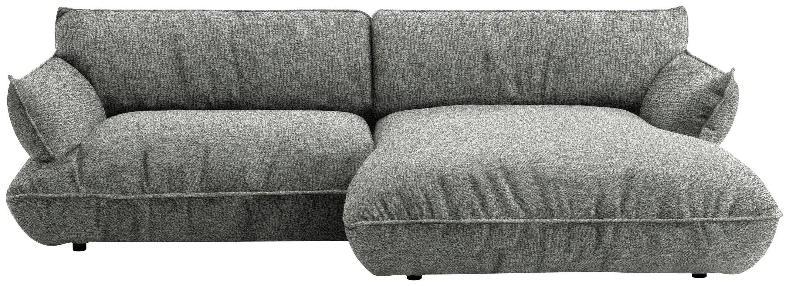 ECKSOFA  in Flachgewebe Grau  264/185 cm  - Schwarz/Grau, Design, Kunststoff/Textil (264/185cm) - Belluti