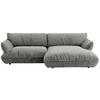 ECKSOFA  in Flachgewebe Grau  264/185 cm  - Schwarz/Grau, Design, Kunststoff/Textil (264/185cm) - Belluti