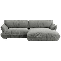ECKSOFA  in Flachgewebe Grau  264/185 cm  - Schwarz/Grau, Design, Kunststoff/Textil (264/185cm) - Belluti