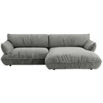 ECKSOFA  in Flachgewebe Grau  264/185 cm  - Schwarz/Grau, Design, Kunststoff/Textil (264/185cm) - Belluti