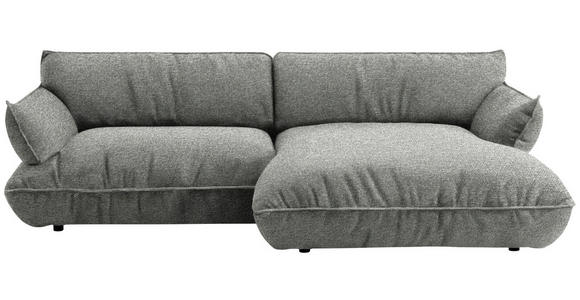 ECKSOFA  in Flachgewebe Grau  264/185 cm  - Schwarz/Grau, Design, Kunststoff/Textil (264/185cm) - Belluti