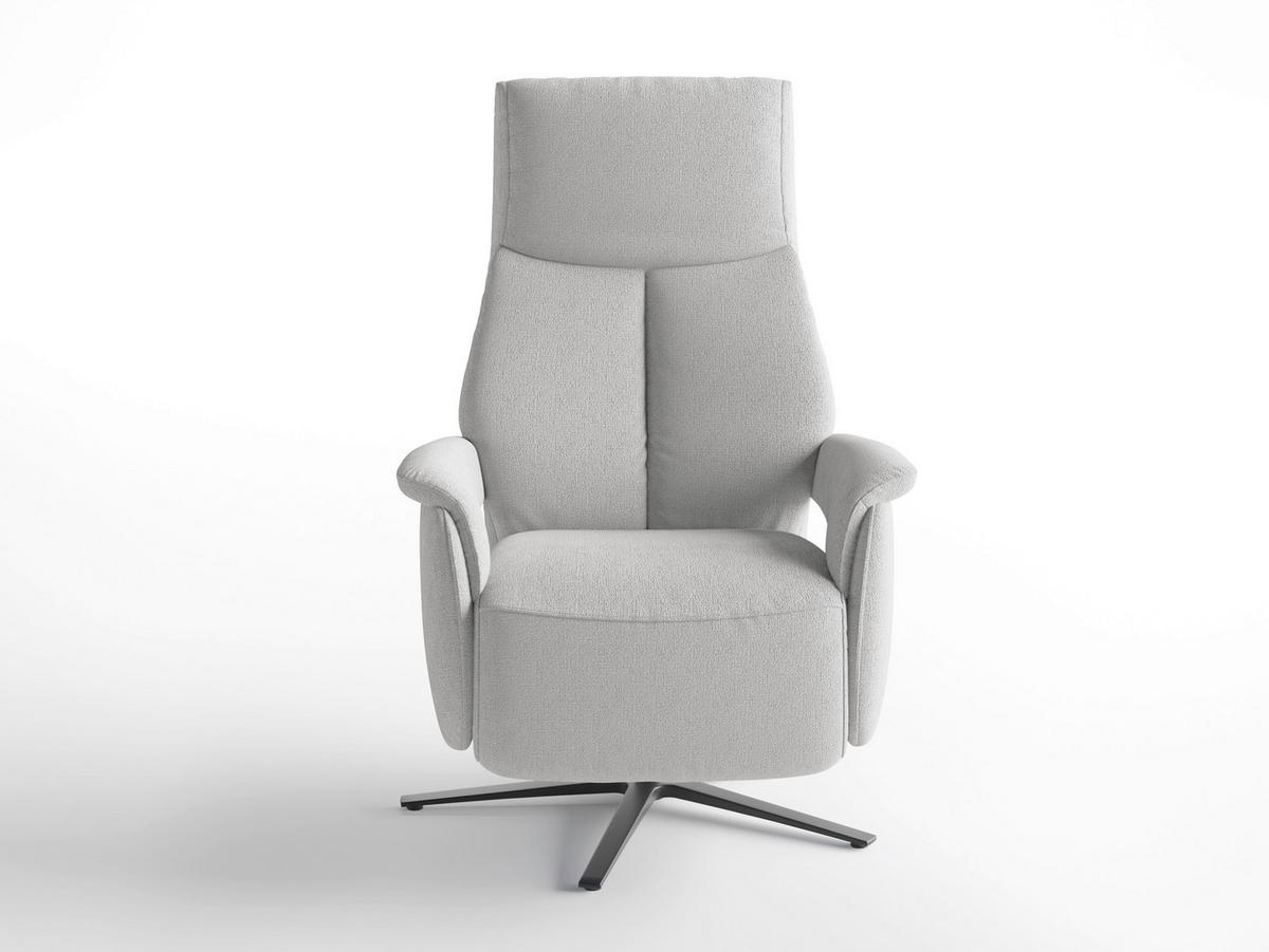 RELAXSESSEL TV LAZY E XS1 Flachgewebe Kopfteilverstellung, Rücken echt    - Silberfarben/Schwarz, Basics, Textil/Metall (75/110/85cm) - Sit & More