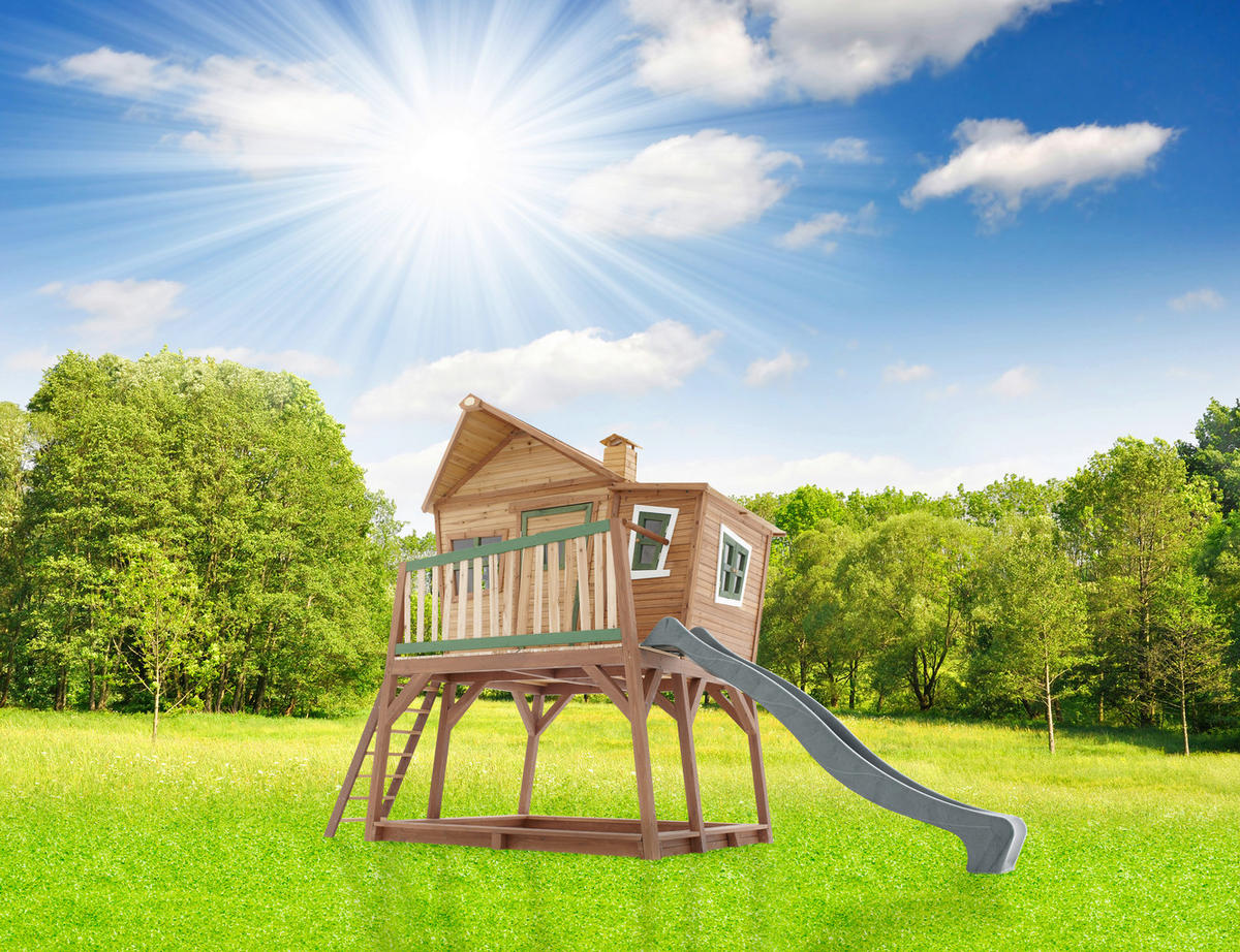 SPIELTURM 435/291/180 cm SPIELTURM MAX  - Braun/Naturfarben, KONVENTIONELL, Holz (435/291/180cm) - Ambia Garden