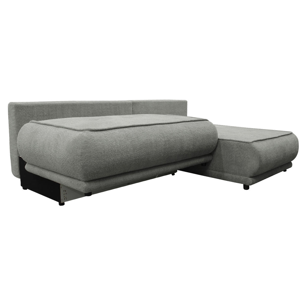 ECKSOFA  PAROS Grau Bouclé  - Schwarz/Grau, Design, Kunststoff/Textil (277/179cm) - MID.YOU