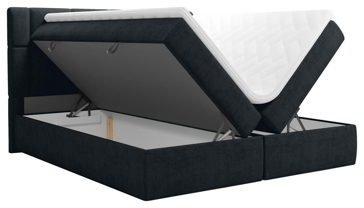 BOXBETT 180/200 cm  in Anthrazit  - Anthrazit/Schwarz, Modern, Holz/Holzwerkstoff (180/200cm) - Boxxx