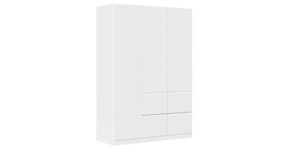 KLEIDERSCHRANK 3-türig Weiß  - Weiß, Trend, Holzwerkstoff/Kunststoff (136/197/54cm) - Xora