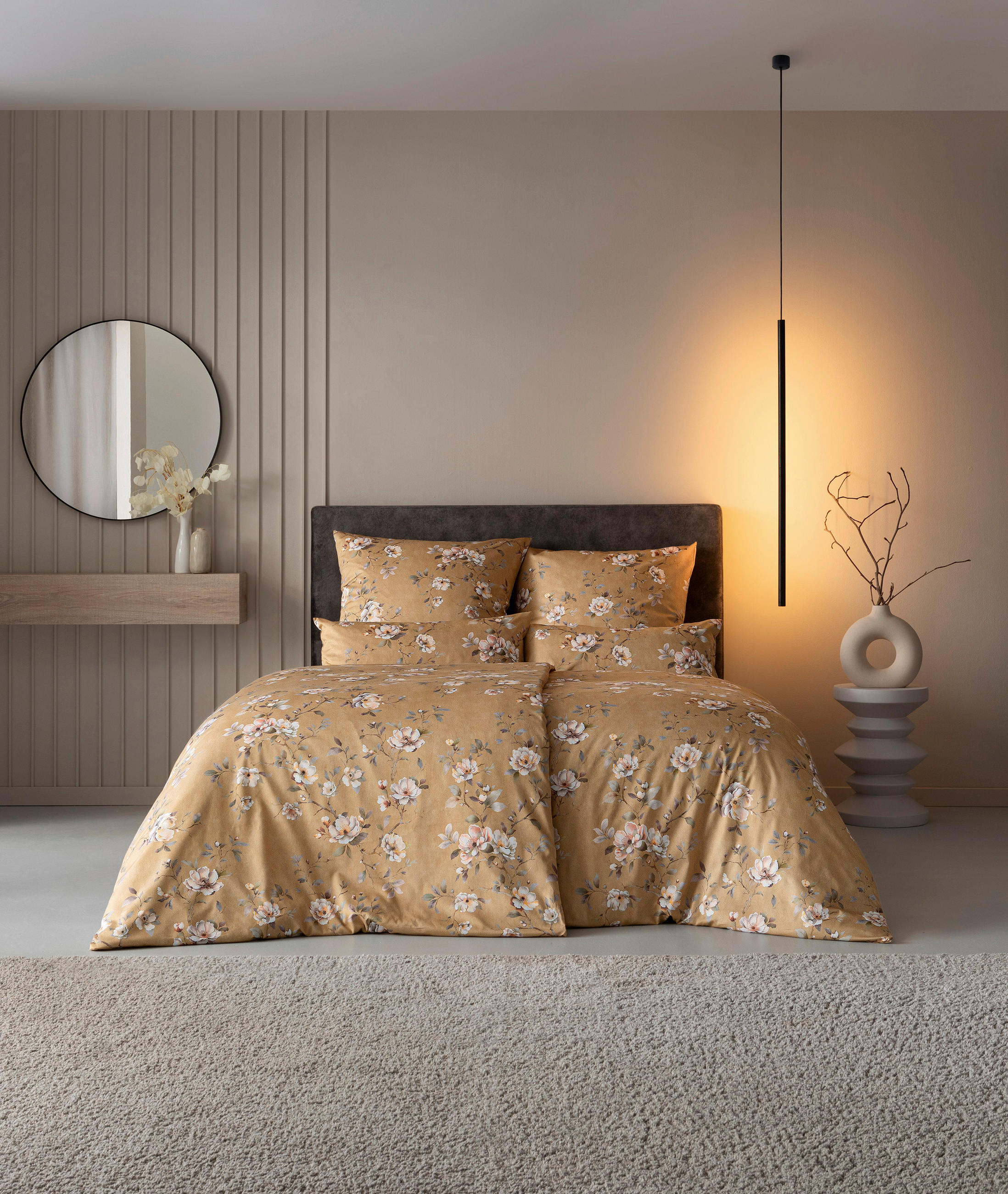BETTWÄSCHE 155/220 cm Atelier Makosatin  - Messingfarben, Design, Textil (155/220cm) - Estella