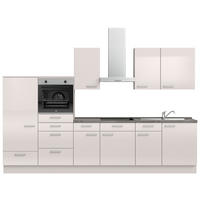 KÜCHENLEERBLOCK 330 cm   in Schieferfarben, Hellgrau  - Schieferfarben/Edelstahlfarben, MODERN, Holzwerkstoff/Metall (330cm) - Nobilia