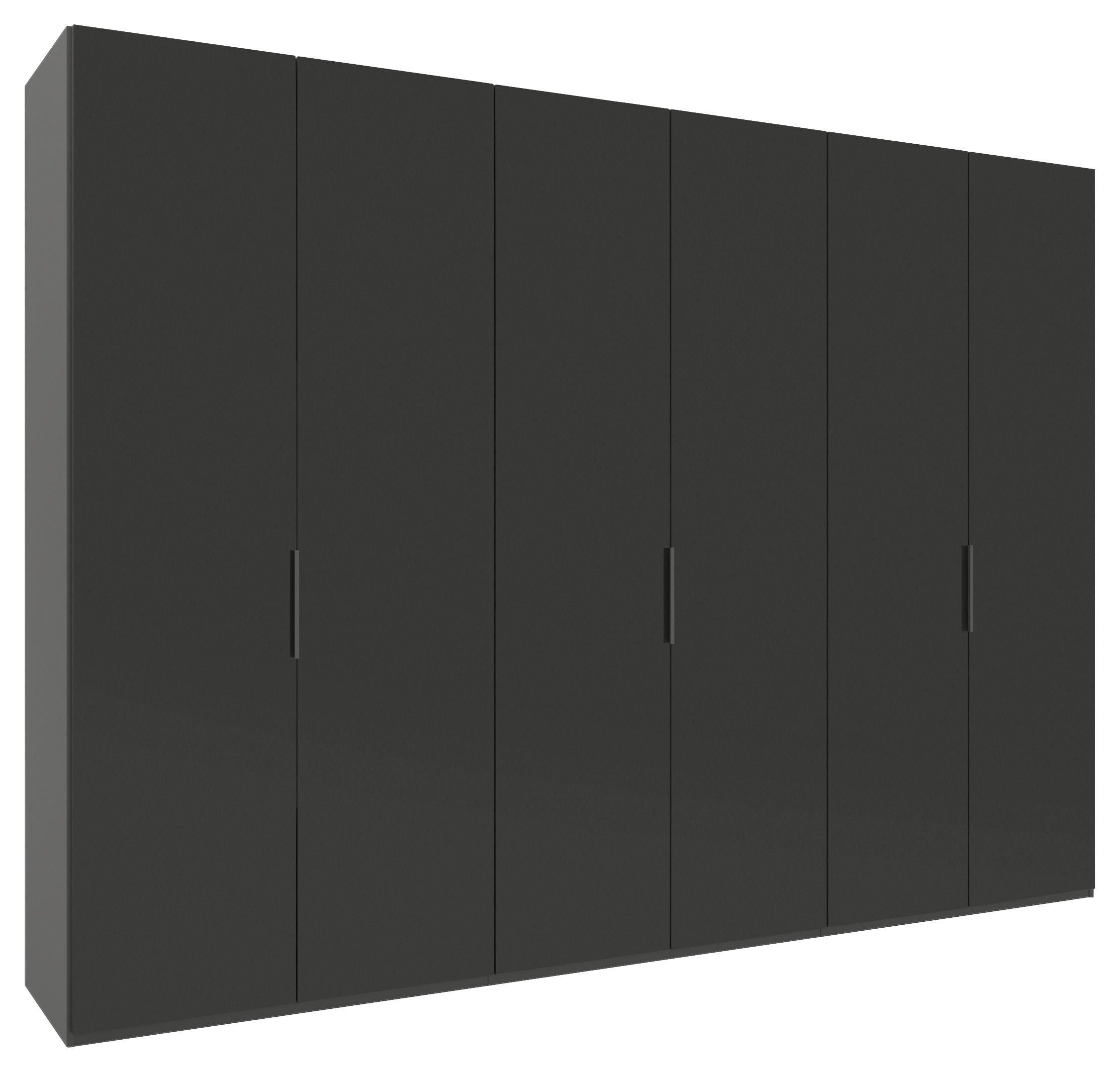 DREHTÜRENSCHRANK 300/223/62 cm 6-türig Anthrazit  - Anthrazit/Schwarz, KONVENTIONELL, Glas/Holzwerkstoff (300/223/62cm) - Novel