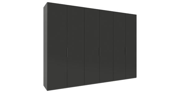 DREHTÜRENSCHRANK 300/223/62 cm 6-türig Anthrazit - Anthrazit/Schwarz, KONVENTIONELL, Glas/Holzwerkstoff (300/223/62cm) - Novel