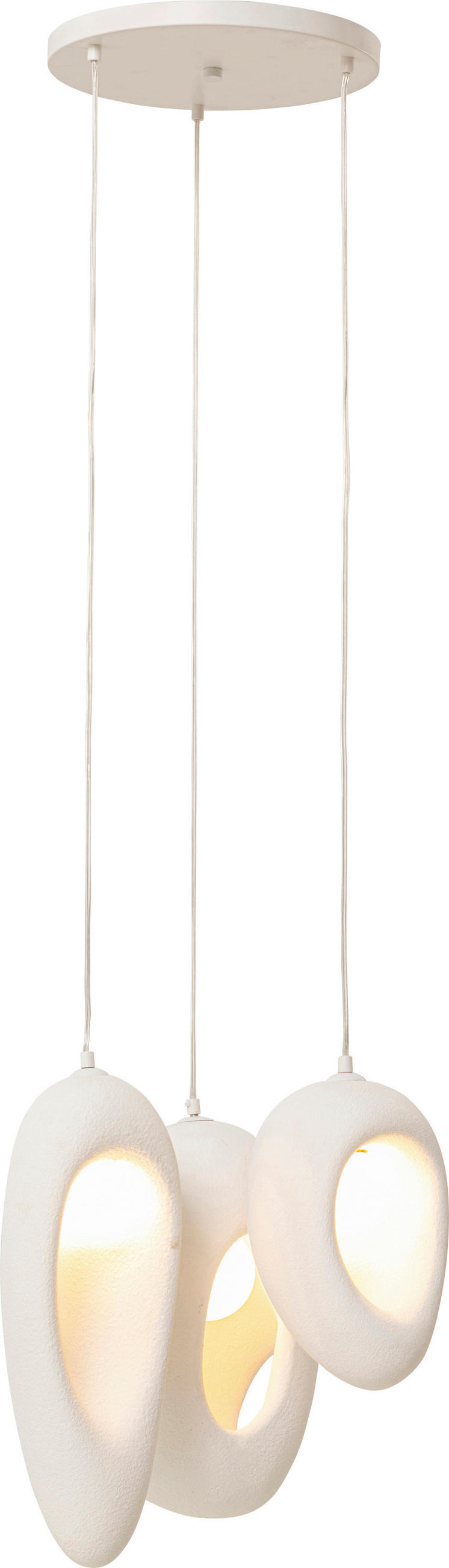 HÄNGELEUCHTE 53/150/53 cm   - Weiß, Trend, Stein/Metall (53/150/53cm) - Kare-Design