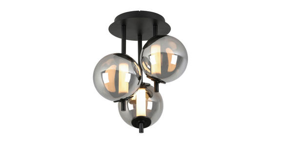 LED-DECKENLEUCHTE 45/49 cm - Chromfarben/Schwarz, Design, Glas/Kunststoff (45/49cm) - Dieter Knoll