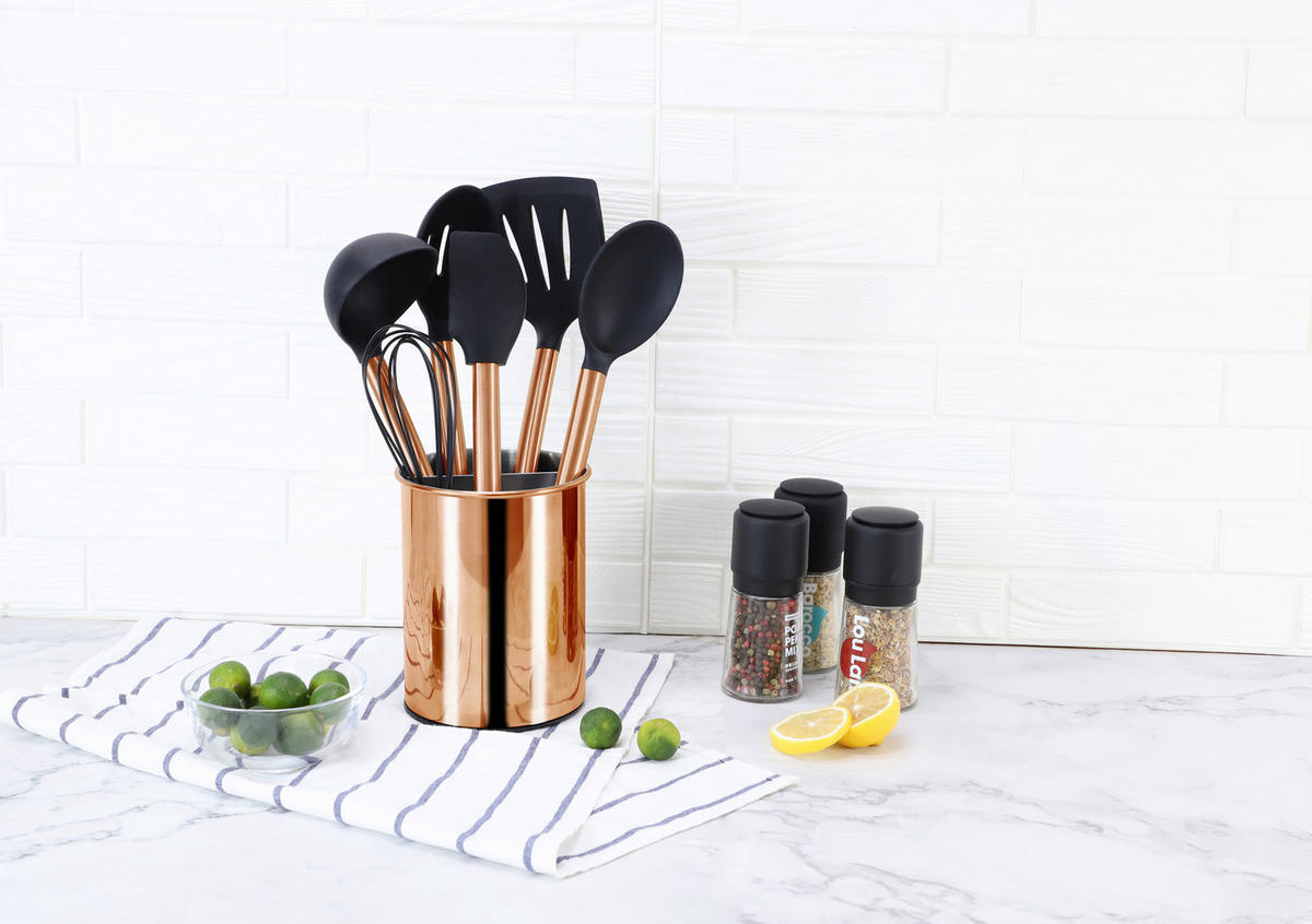 KÜCHENHELFERSET - Schwarz/Kupferfarben, Basics, Kunststoff/Metall (13cm) - Echtwerk