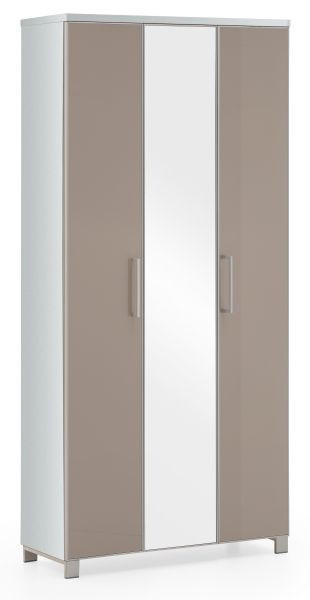 GARDEROBENSCHRANK 90/193/37 cm  - Taupe/Chromfarben, Design, Glas/Holzwerkstoff (90/193/37cm) - Novel