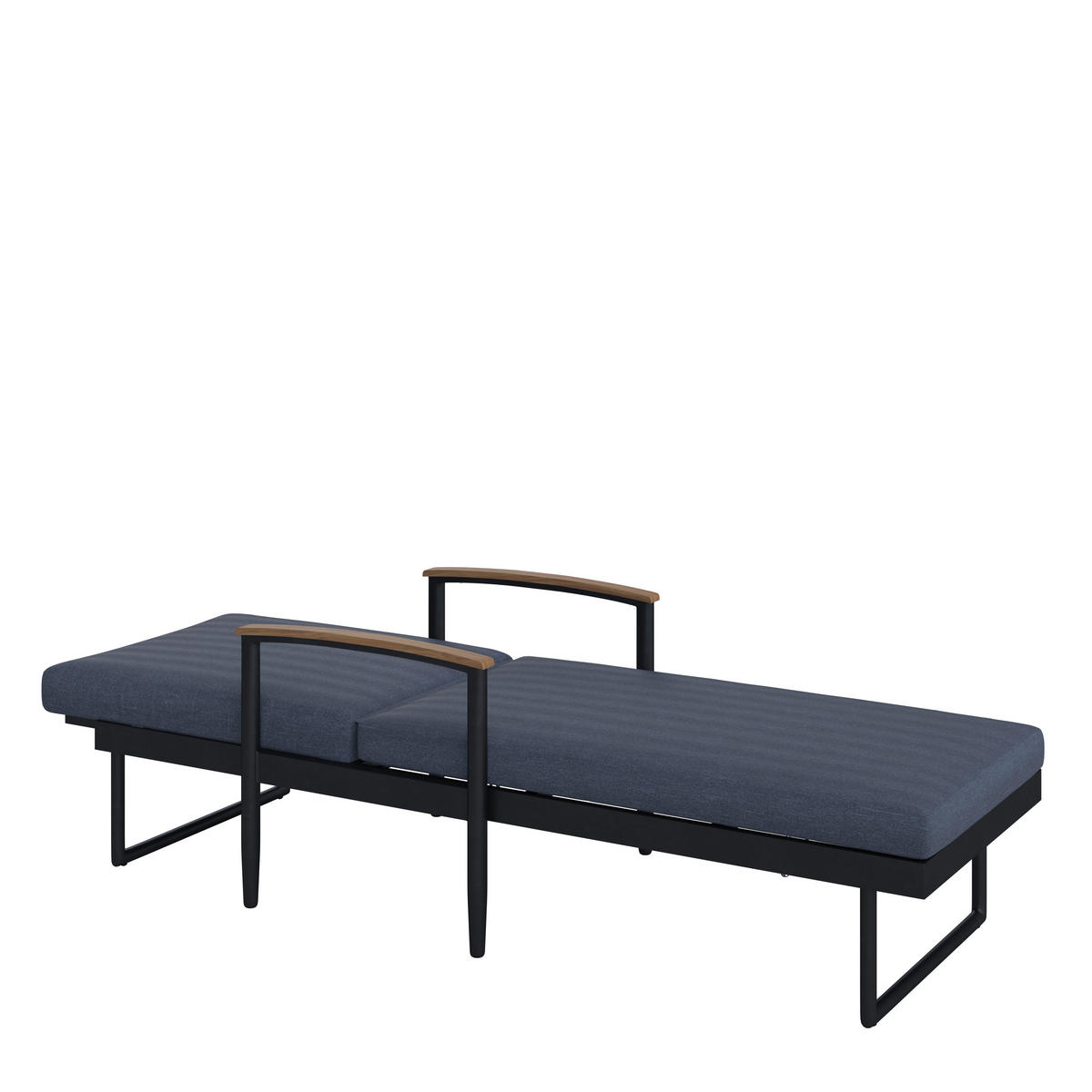 SONNENLIEGE 200/73/57 cm Teakholz  - Dunkelgrau, MODERN, Holz/Metall (200/73/57cm) - Ambia Garden