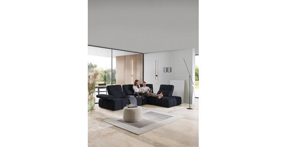 ECKSOFA in Struktur Schwarz 313/233 cm - Schwarz, Design, Kunststoff/Textil (313/233cm) - Emilio Belluti