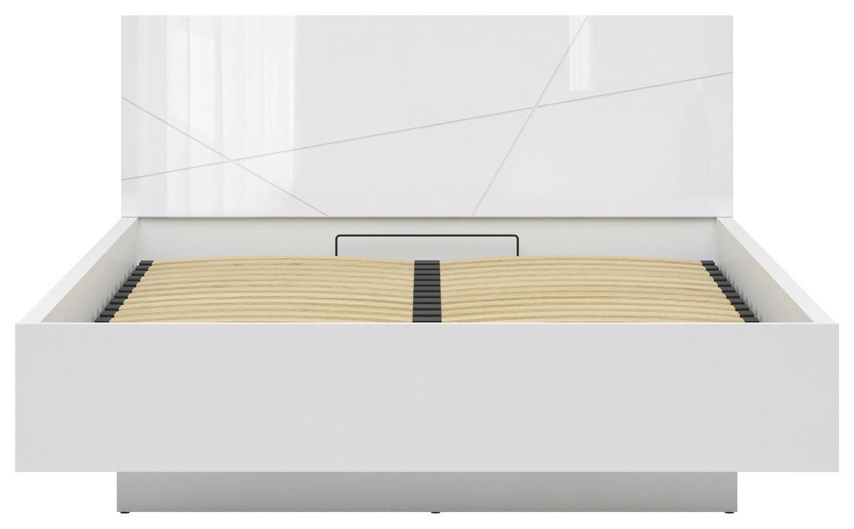 BETT  in Weiß Hochglanz  - Weiß Hochglanz, MODERN (160/200cm) - MID.YOU