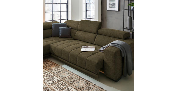 ECKSOFA in Mikrofaser Dunkelgrün  207/301 cm  - Dunkelgrün/Schwarz, Design, Textil/Metall (207/301cm) - Xora