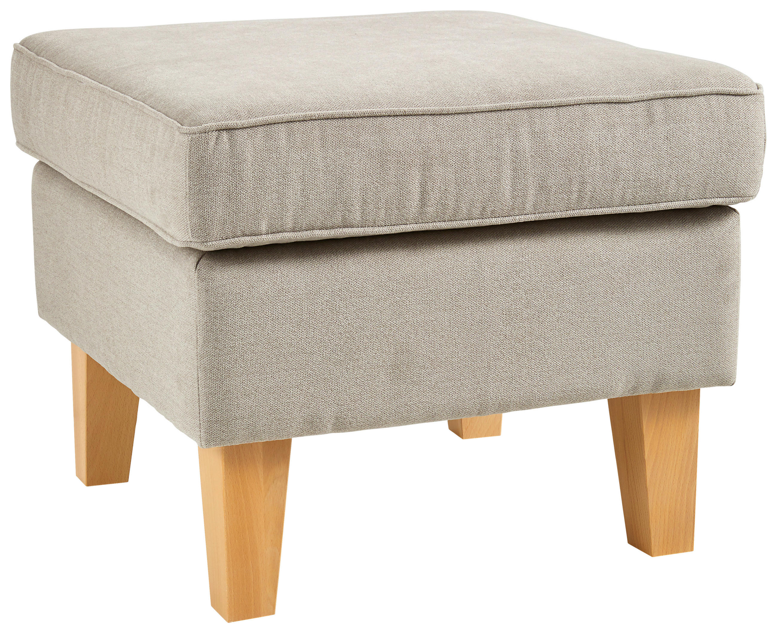 HOCKER in Textil Hellbraun  - Hellbraun/Eichefarben, Design, Holz/Textil (55/44/55cm) - MID.YOU