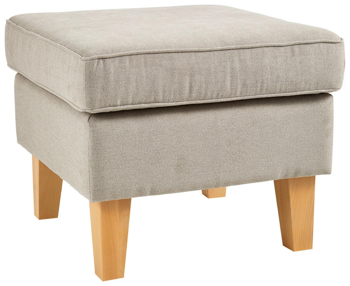 HOCKER in Textil Hellbraun  - Hellbraun/Eichefarben, Design, Holz/Textil (55/44/55cm) - MID.YOU