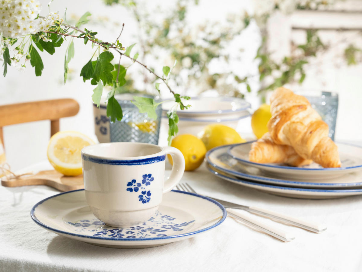 KOMBISERVICE Rondo Cottage 8-teilig  - Blau/Weiß, Basics, Keramik - Creatable