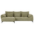 ECKSOFA Hellgrün Cord Zierkissen, Rückenkissen, Rücken echt  - Schwarz/Hellgrün, KONVENTIONELL, Textil/Metall (176/311cm) - Carryhome