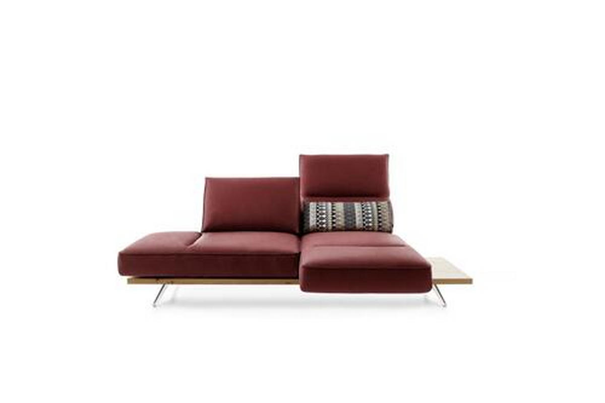 2,5-SITZER Echtleder Rostfarben  - Eichefarben/Rostfarben, Design, Leder/Holz (240/116/88cm) - Koinor