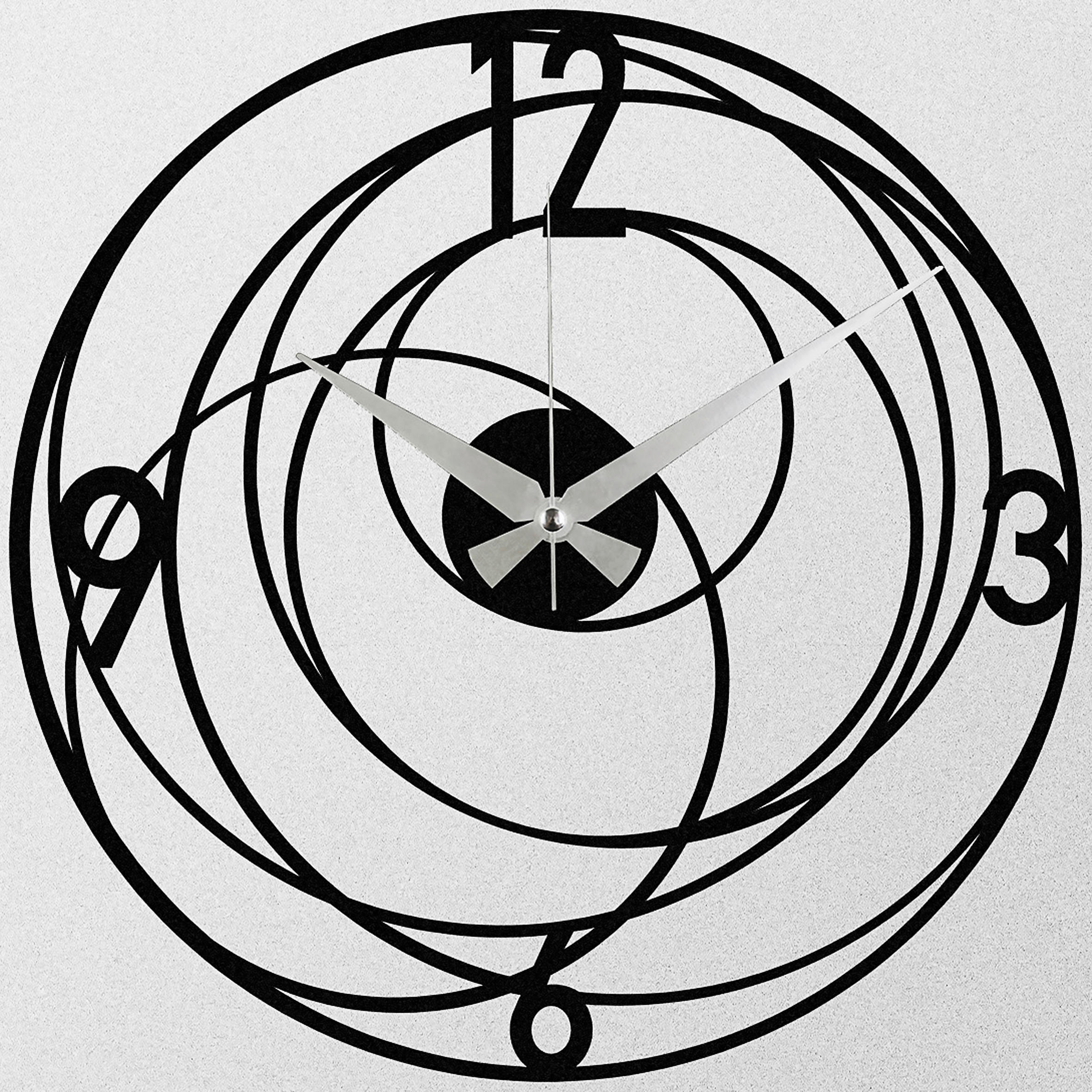 WANDUHR Schwarz 48/48/0,12 cm  - Schwarz, LIFESTYLE, Metall (48/48/0,12cm)