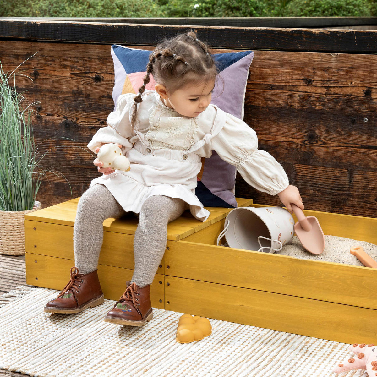 SANDKASTEN SPACE SAVER 150/45/20 cm  - Basics, Holz (150/45/20cm) - MUDDY BUDDY